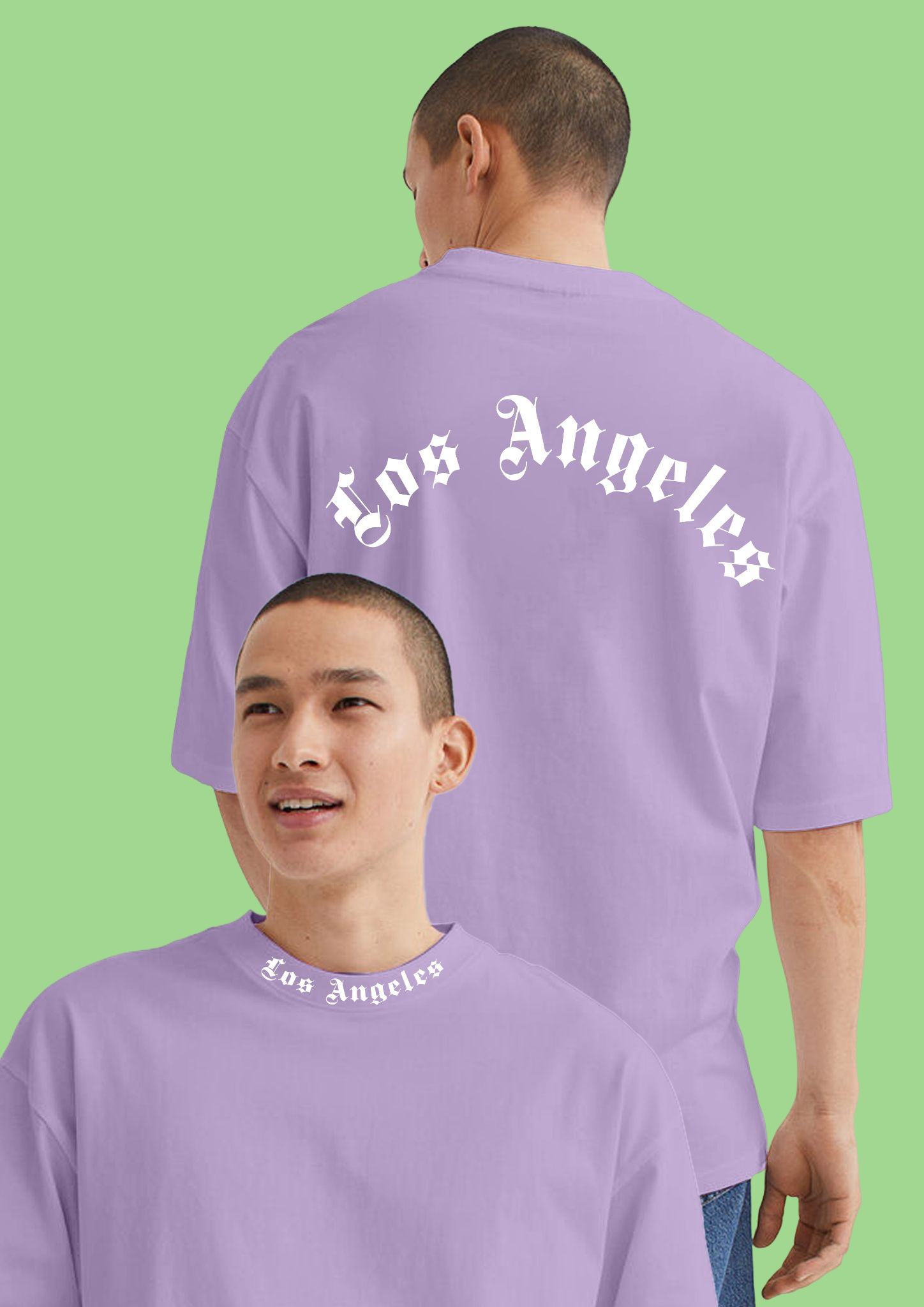Los Angeles Lavender Drop-Shoulder Oversized Tee: Experience Comfort a –  Bwolves Store