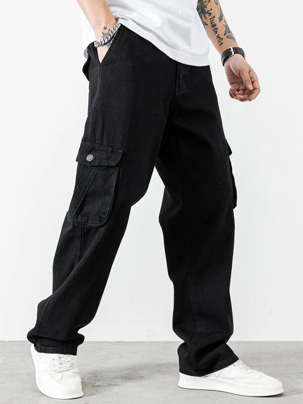 Black Baggy Men Cargo Jeans - Style and Function Combined –