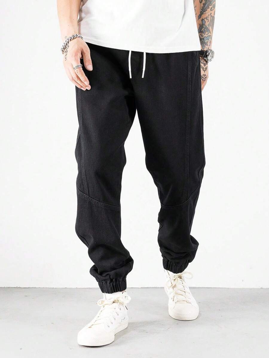 Bwolves Loose-Fit Men's Cotton Drawstring Waist Jogger Jeans