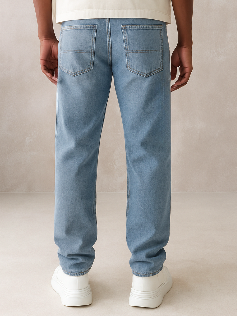 Bwolves Men’s Baggy Multi-Panel Carpenter Jeans – Light Wash Utility Fit