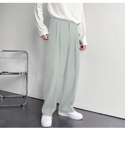 Korean Baggy Loose Fit Pants in Ash Gray - Bwolves Men&