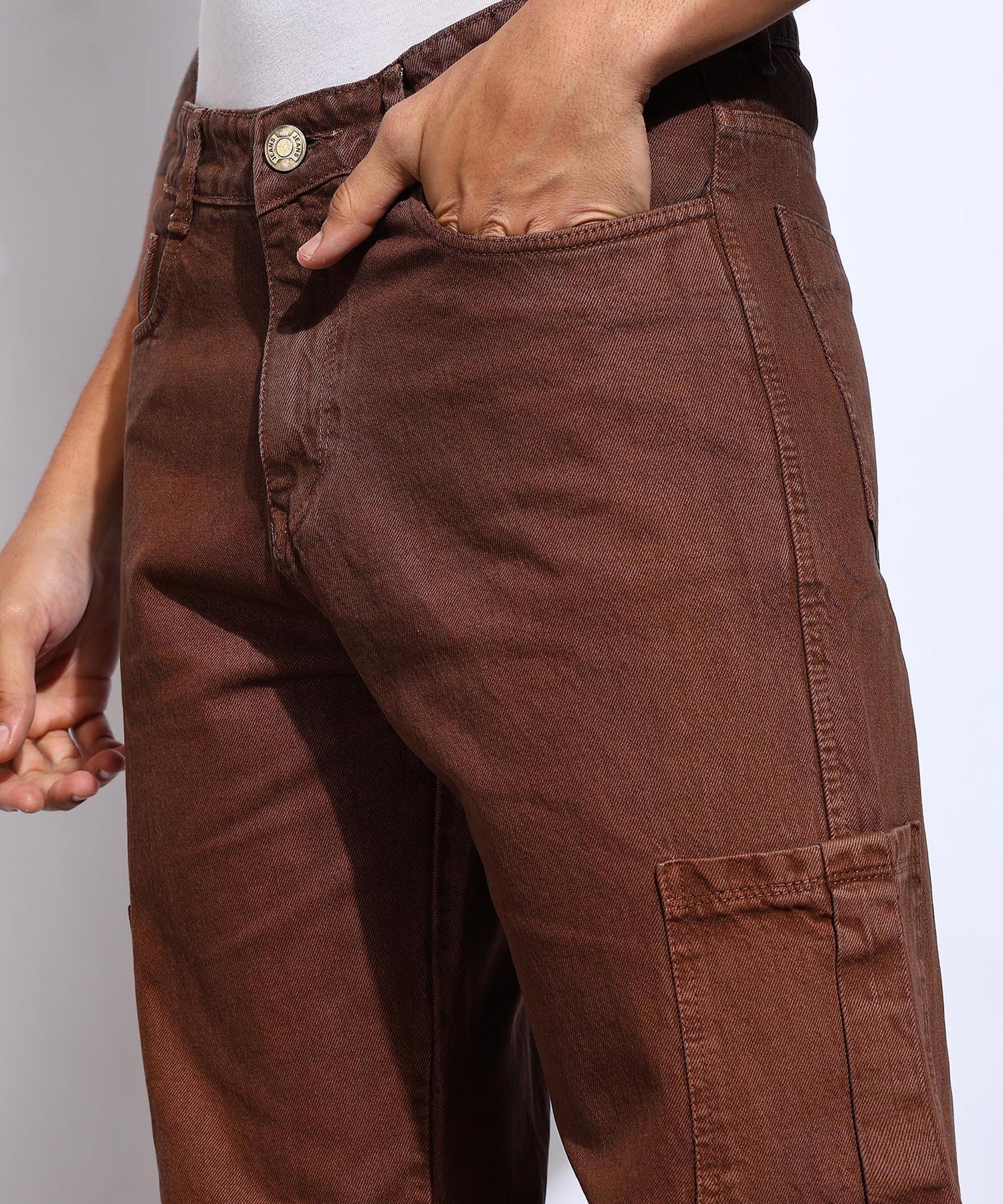 Bwolves Cosmic Brown Baggy Fit Jeans - 6 Pocket Design