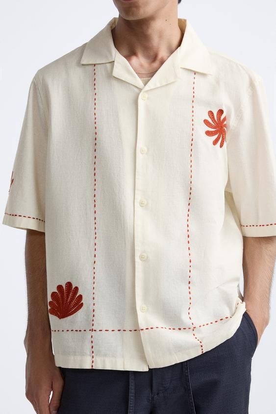 White Cotton Casual Wear Shirt For Men