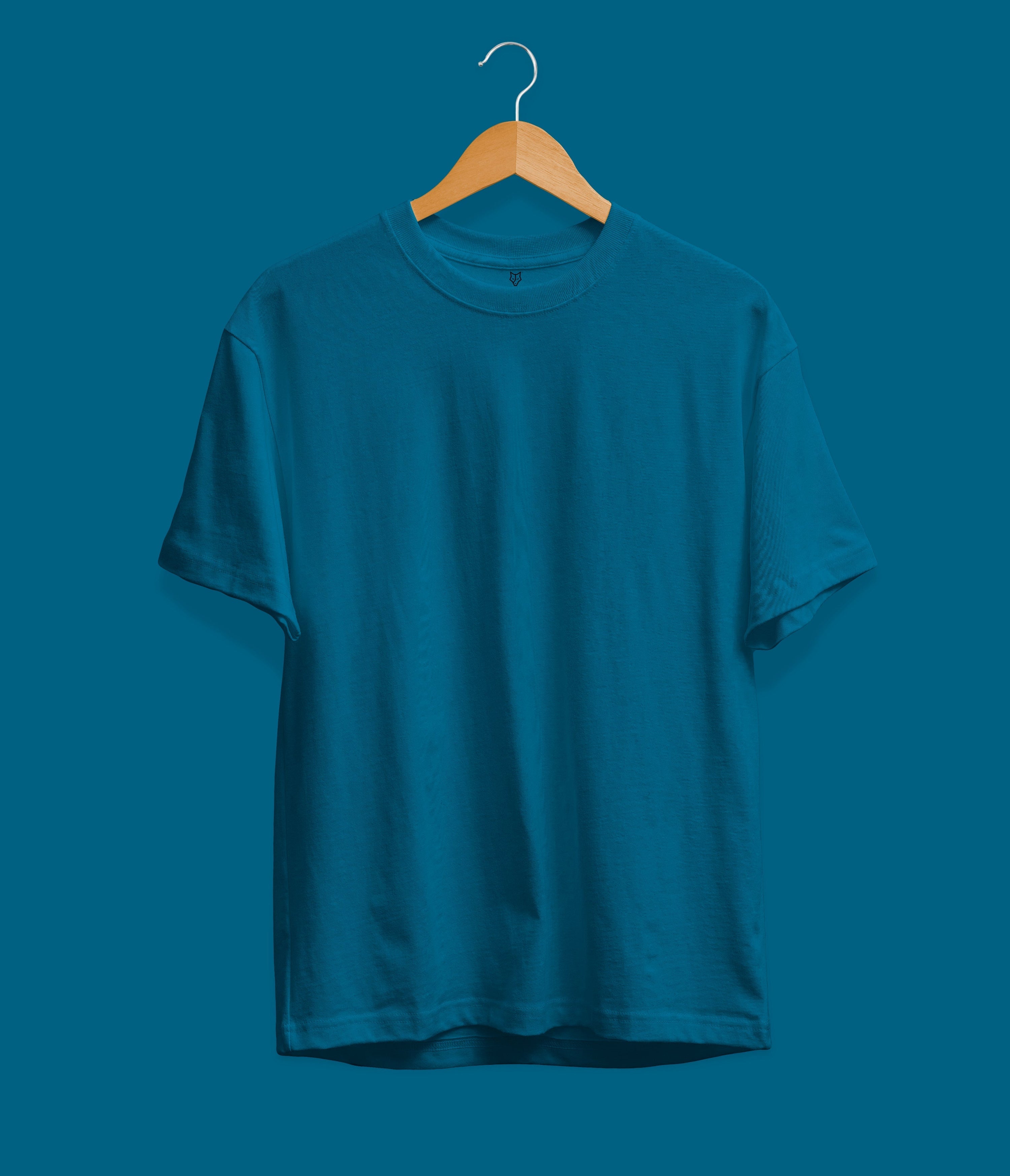 Solid color Dark Blue Men's Oversized T-Shirt - Bwolves