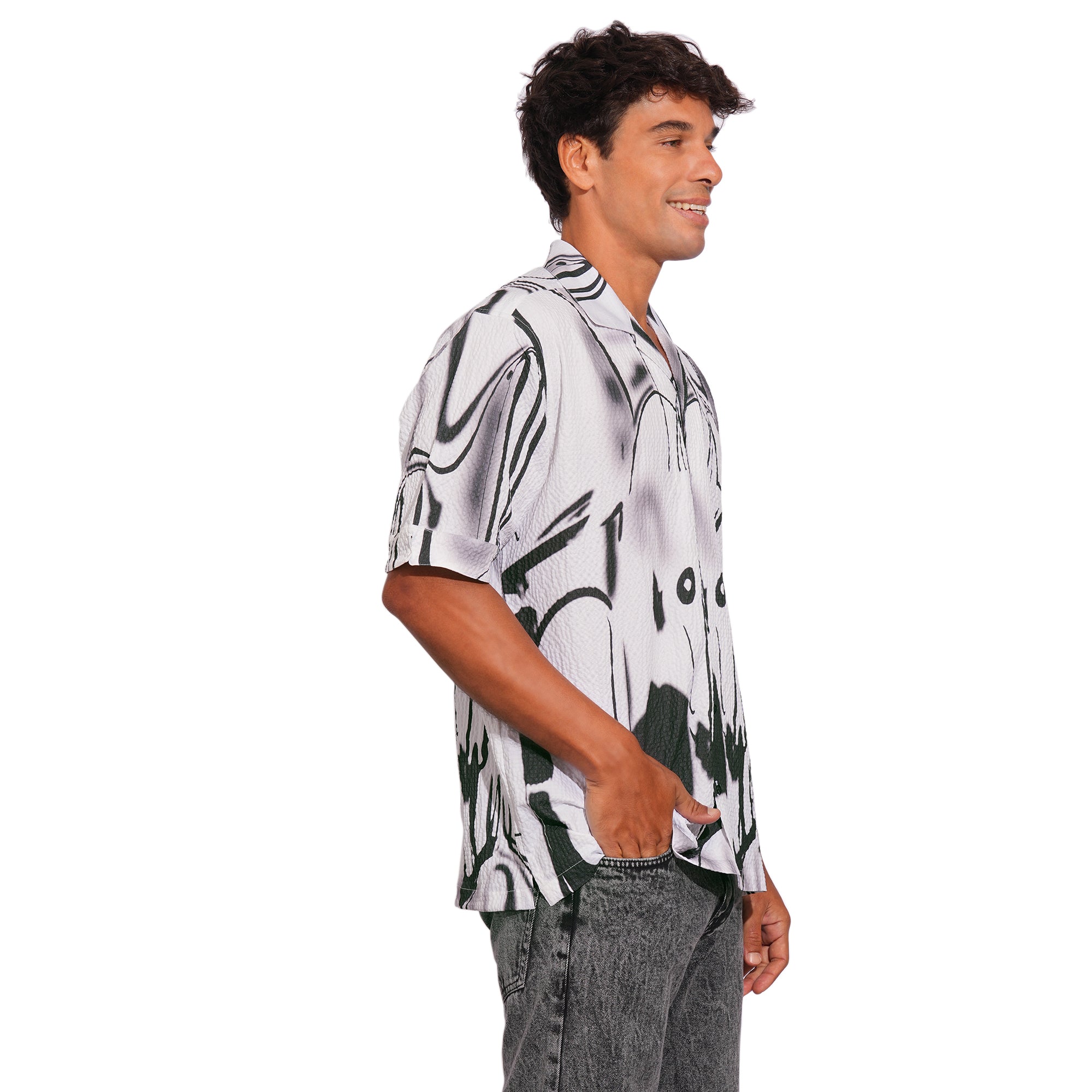 REGULAR FIT TRENDY DIGITAL PRINTED CASUAL SHIRT