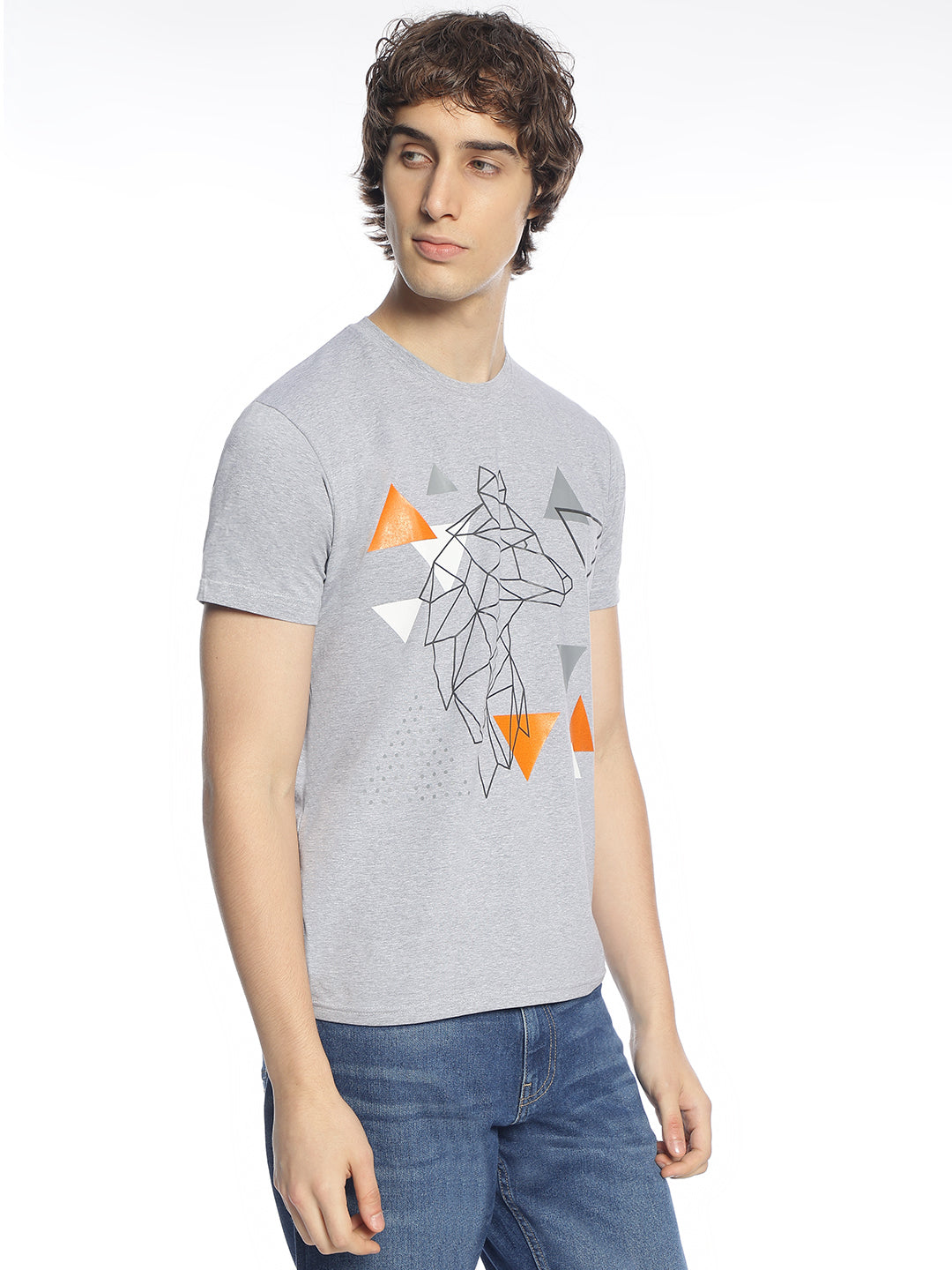 BWolves Geometric Wolf Cotton Lycra Tee