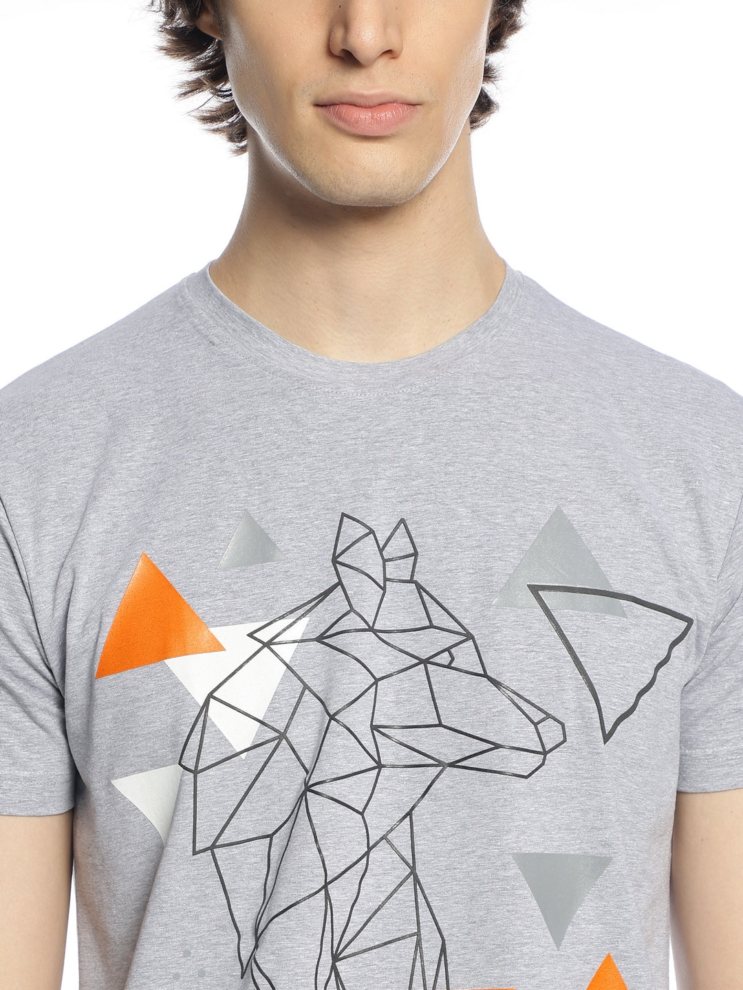 BWolves Geometric Wolf Cotton Lycra Tee