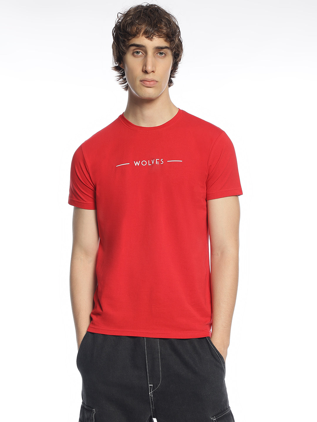 BWolves Classic Red Cotton Lycra Tee