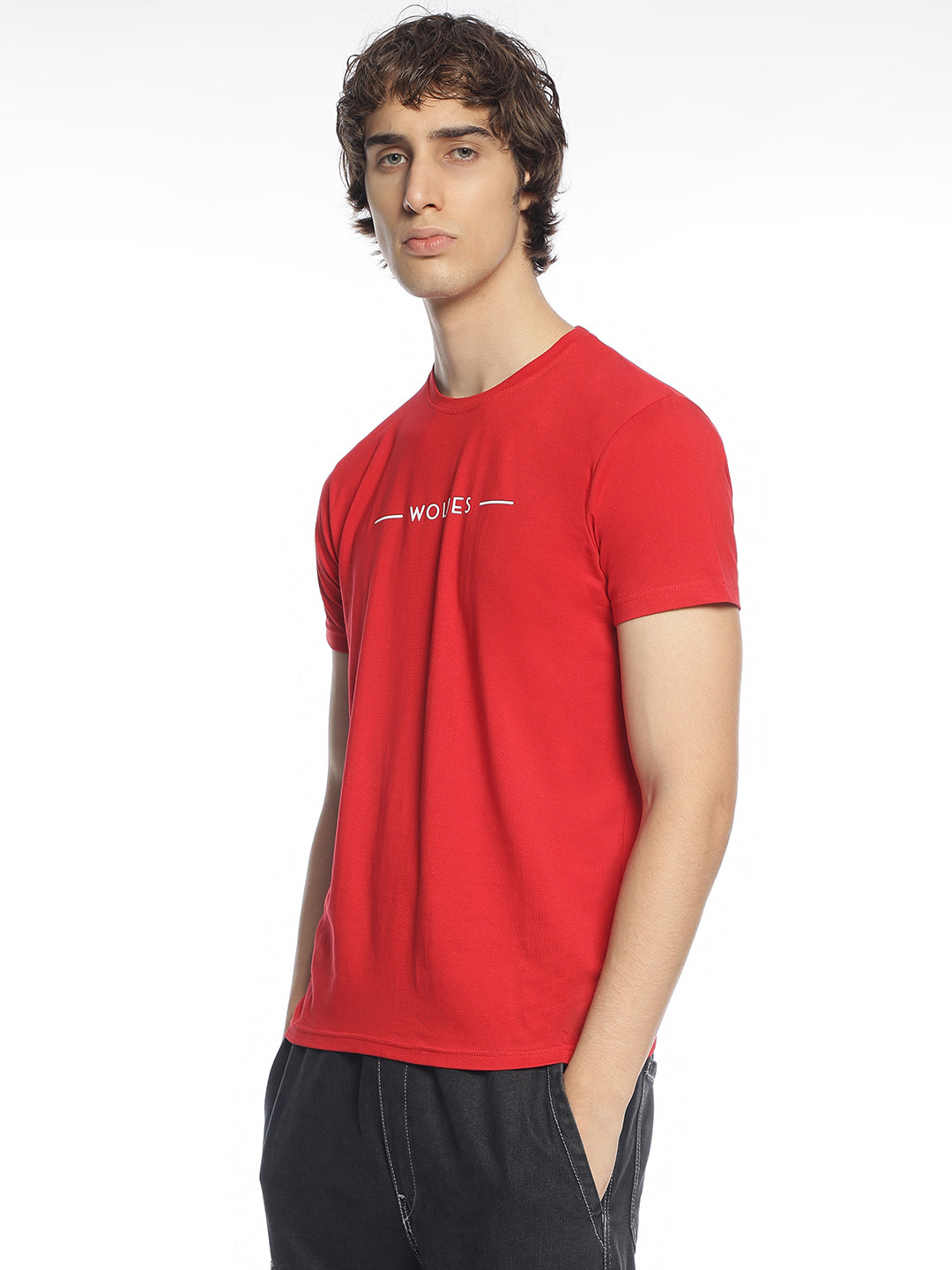 BWolves Classic Red Cotton Lycra Tee