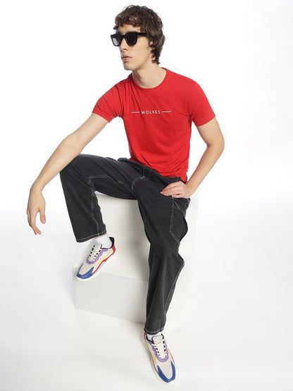 BWolves Classic Red Cotton Lycra Tee