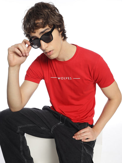 BWolves Classic Red Cotton Lycra Tee