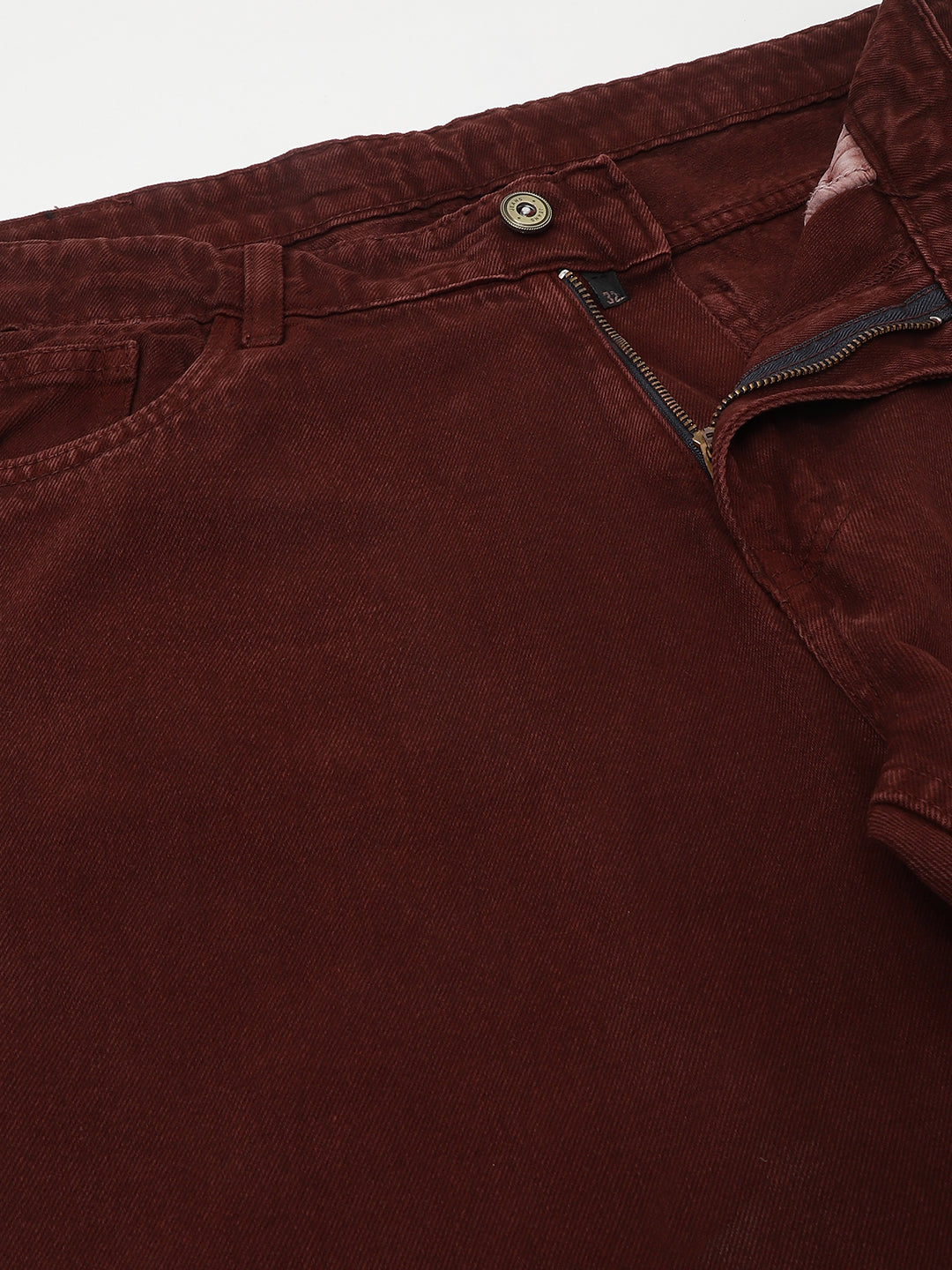 BWOLVES Men's Clean Look Cotton Jeans: Effortless Style in Coloured Shade Rust