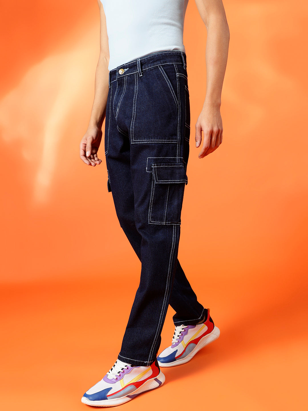 BWOLVES Men's Distressed Denim: Embrace Casual Cool in Loose, Relaxed Fit Jeans