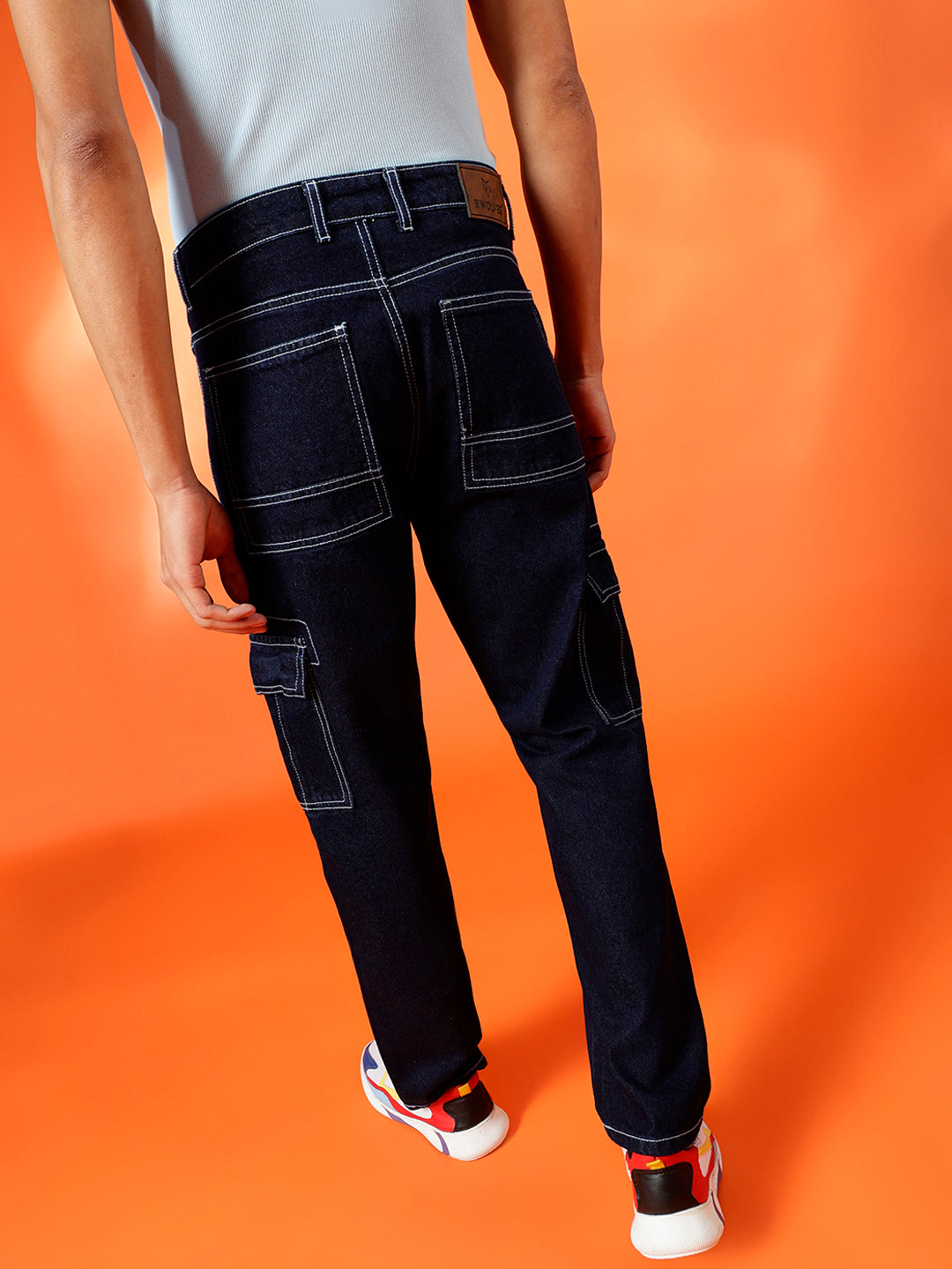 BWOLVES Men's Distressed Denim: Embrace Casual Cool in Loose, Relaxed Fit Jeans