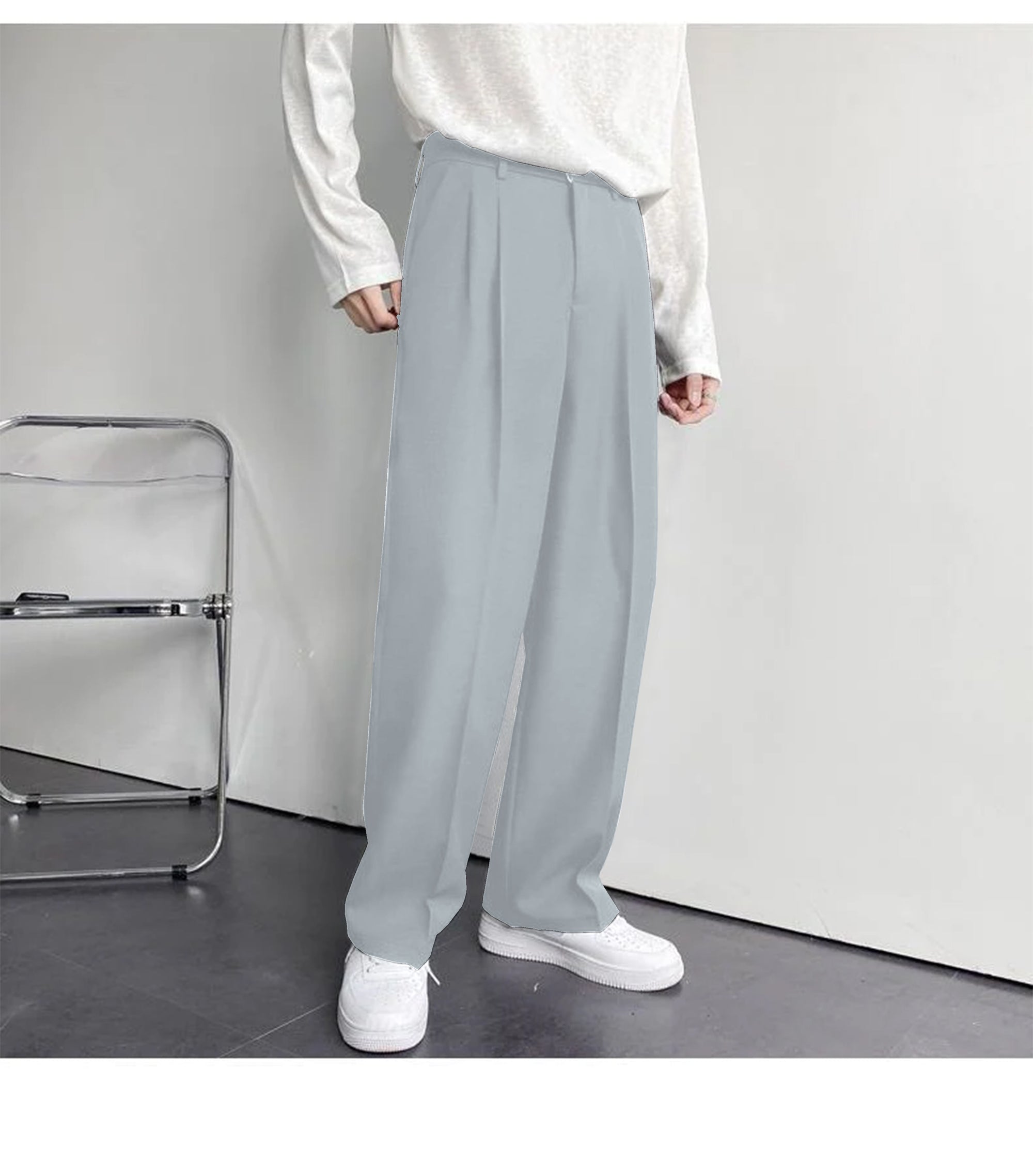 Bwolves Korean Baggy Loose Fit Pants in Dark Gray