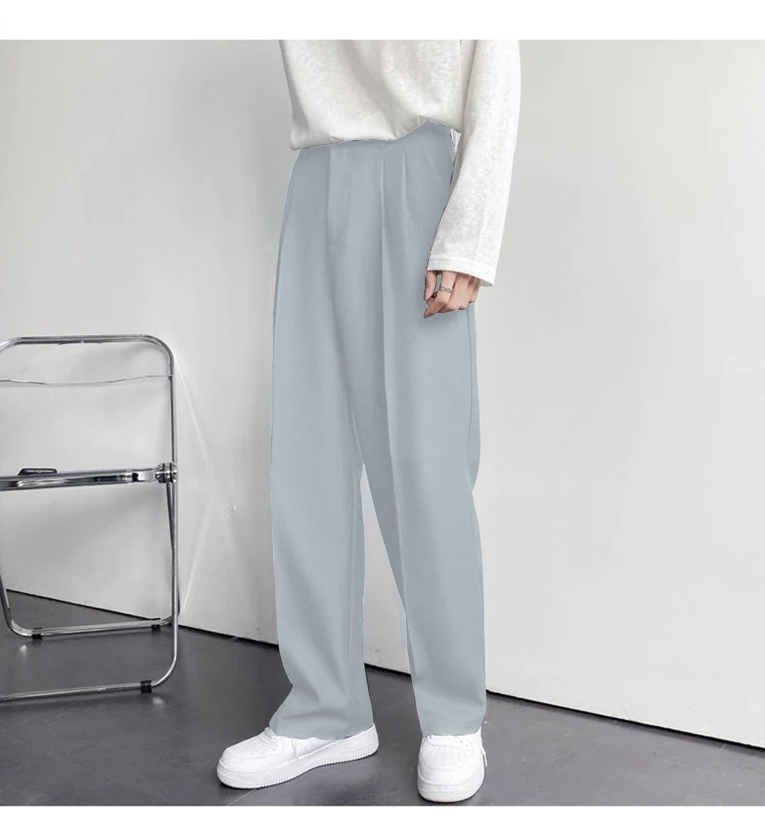 Bwolves Korean Baggy Loose Fit Pants in Dark Gray