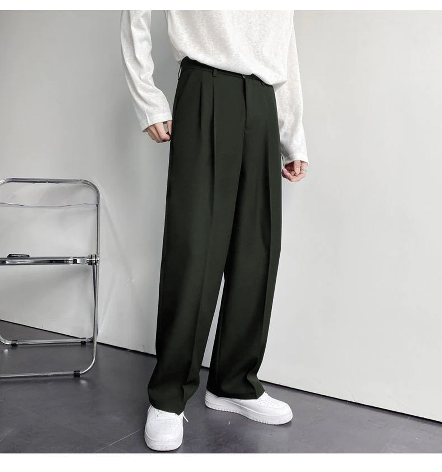 Uncompromising Comfort: Bwolves Korean Baggy Loose Fit Pants in Graphite Gray