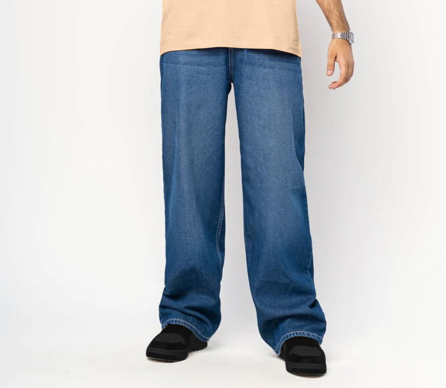 BWolves Blue Straight Baggy Fit Men's Jeans: Your Casual Cool Essential