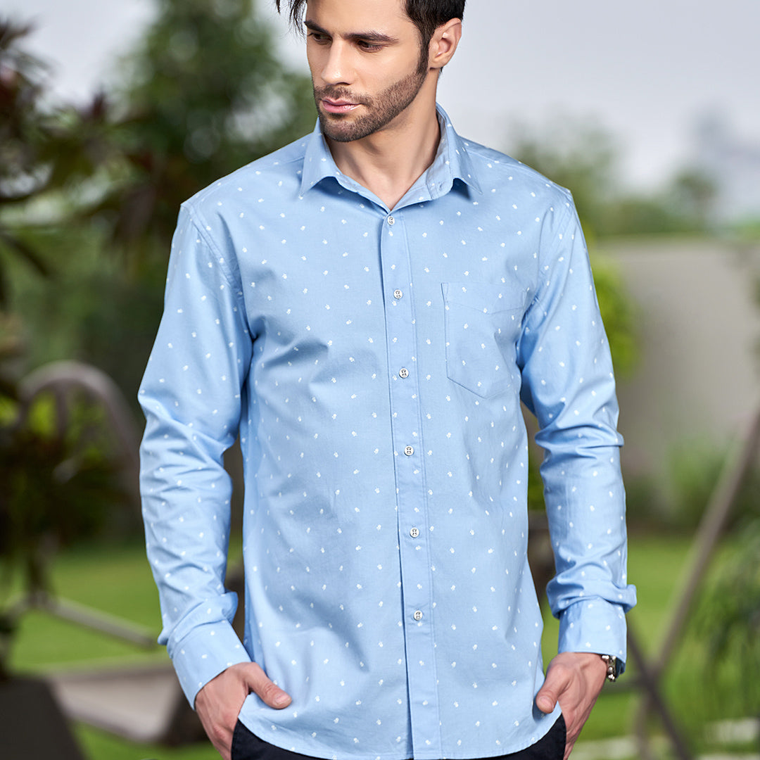Light Blue Formal Shirt, Spread Collar