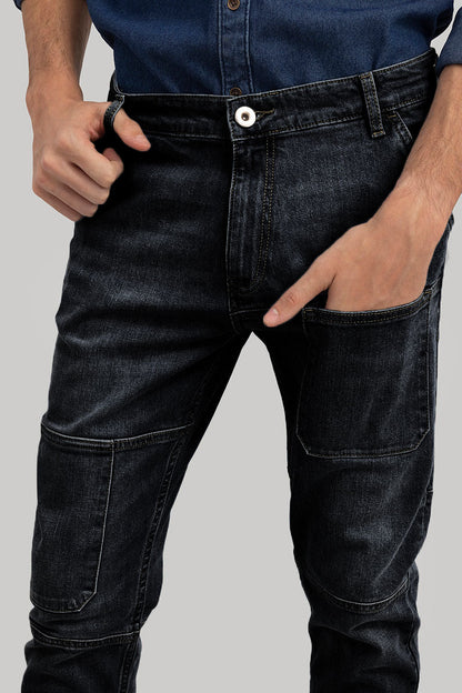 Stone Black Blue Skinny Jeans - Edgy Style and Perfect Fit