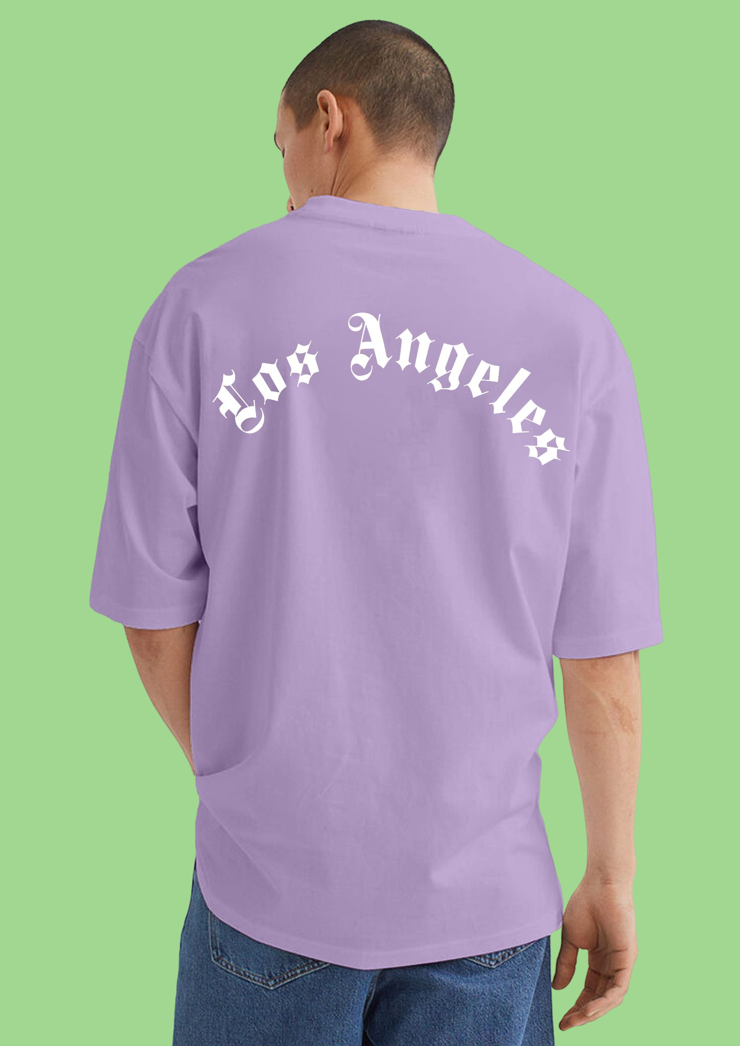 Los Angeles Lavender Drop-Shoulder Oversized Tee: Experience Comfort and Style with Bwolves
