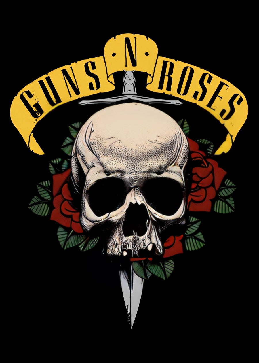 Bwolves Rock Legends: Guns N' Roses Unleashed - Men's Oversized Printed T-Shirt