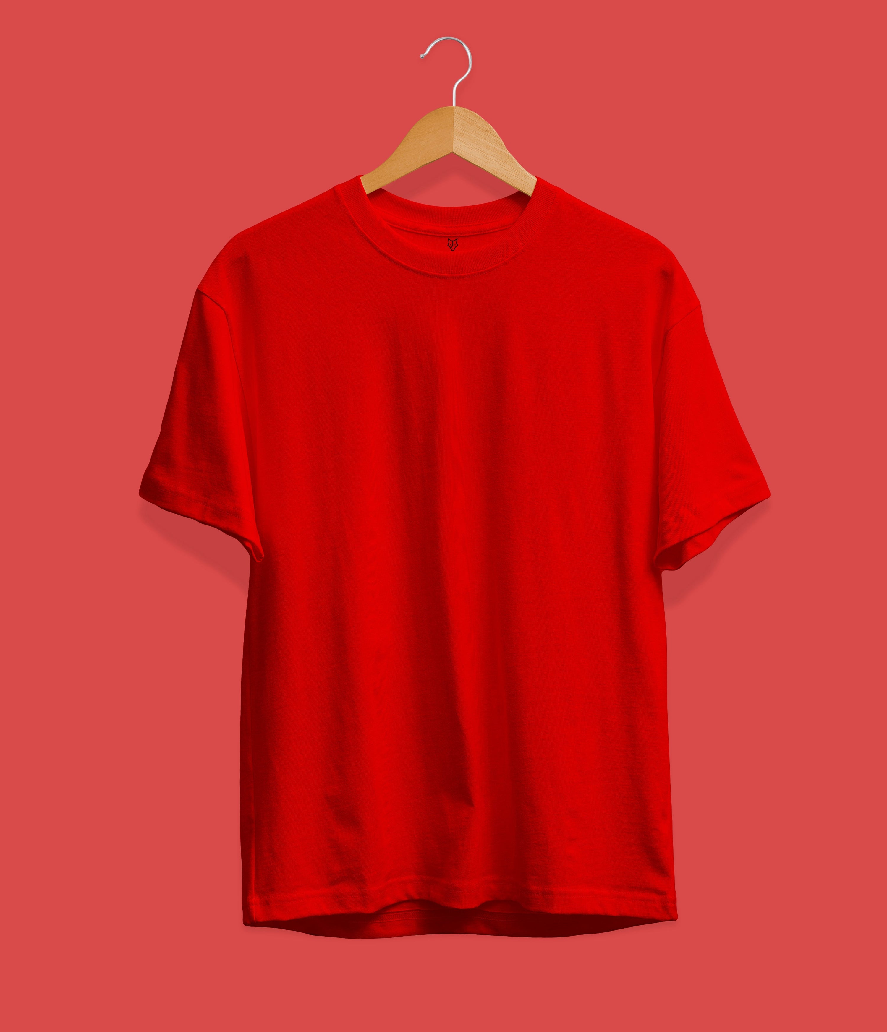 Solid color Red Men's Oversized T-Shirt - Bwolves