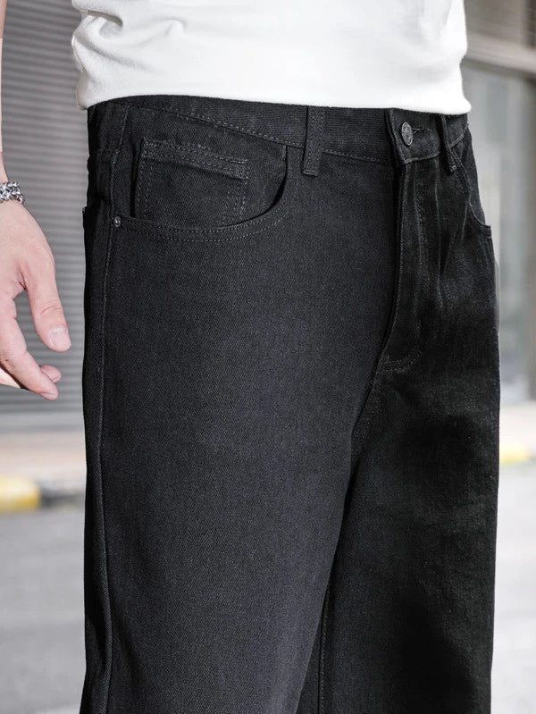 Midnight Black Baggy Fit Rigid Jeans - Your Path to Relaxed Elegance