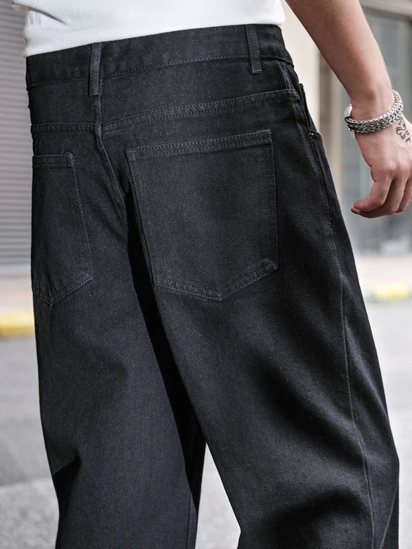 Midnight Black Baggy Fit Rigid Jeans - Your Path to Relaxed Elegance