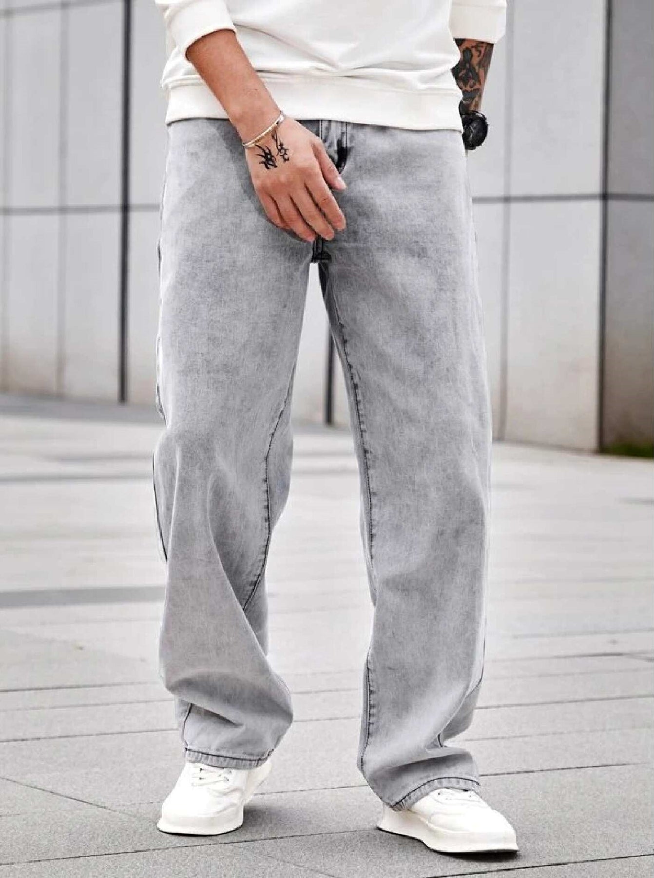 Smoke Grey Urban Classic Regular Fit Denim - Bwolves