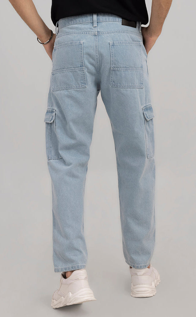 Bwolves: Light Blue Baggy Fit Jeans for Effortless Style