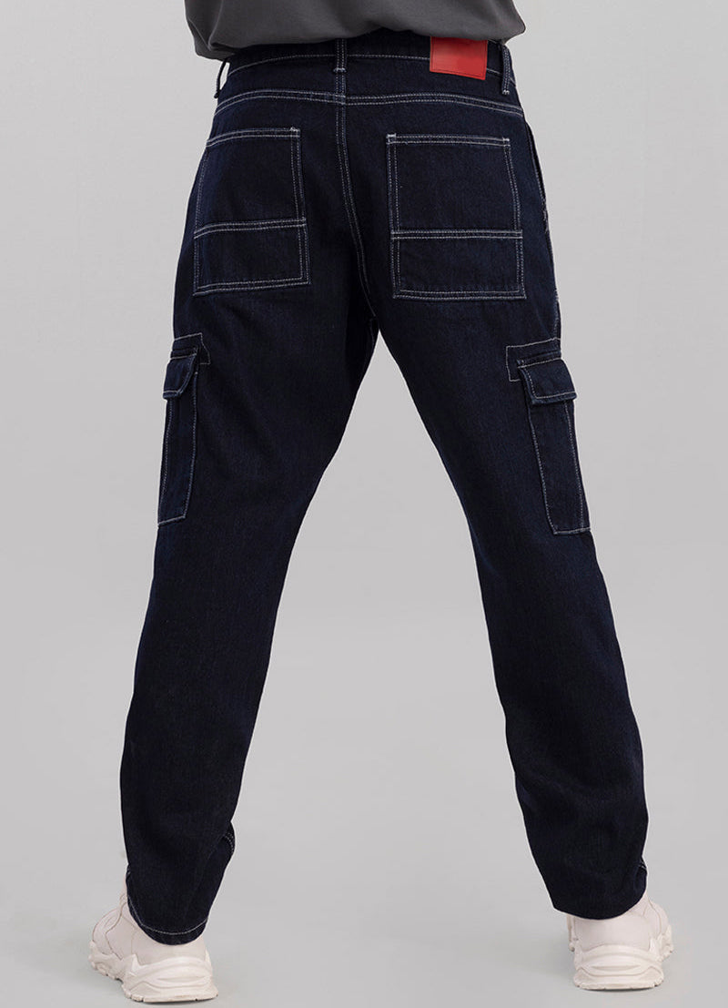 Bwolves: Dark Blue Baggy Fit Jeans for Effortless Style