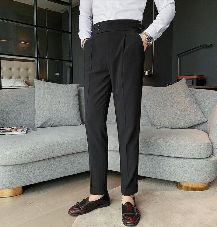 Signature Buttoned Gurkha Black colour Pants By Bwolves