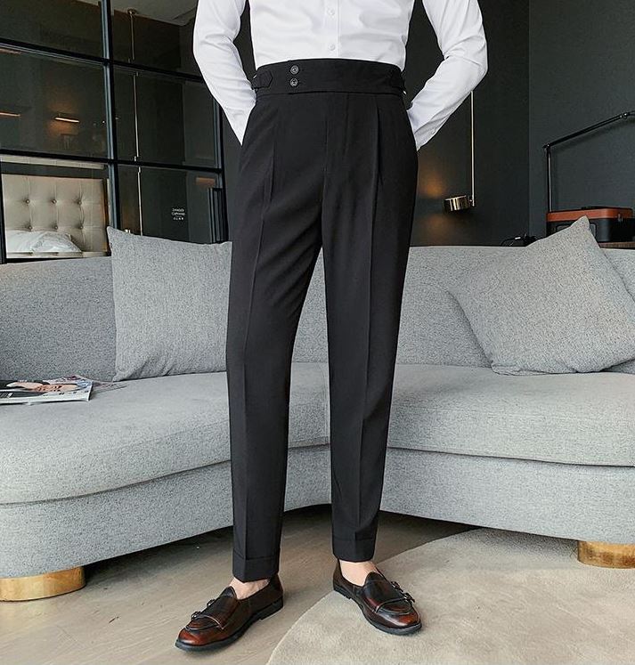 Signature Buttoned Gurkha Black colour Pants By Bwolves