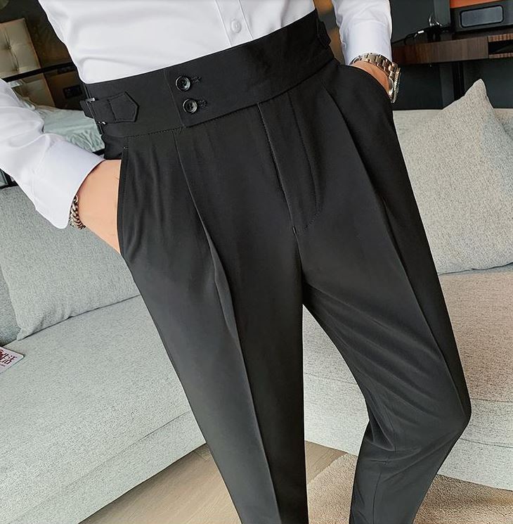 Signature Buttoned Gurkha Black colour Pants By Bwolves