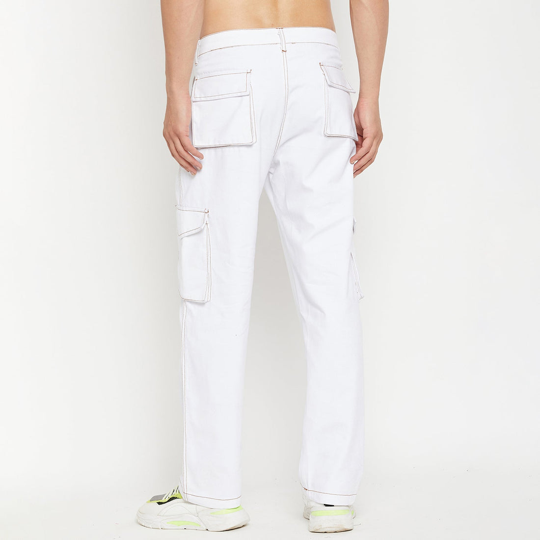 Baggy White Carpenter Cargo Pants - Comfortable and Stylish
